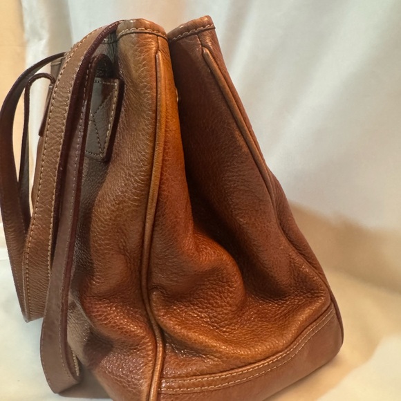 Dooney & Bourke Red Interior with Brown Leather Tag - Picture 3 of 10